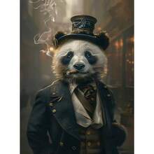 1pc/3PCS Wall Arts Posters Modern Animals Portrait Animal Set Zebra Jaguar Gentleman Chimpanzee Poster Printing Wall Art Picture Canvas Painting Room Home Decoration, Canvas Art, High Quality, Without Frame/With Frame ,Wall Art With Frame - Multicolor - View 34