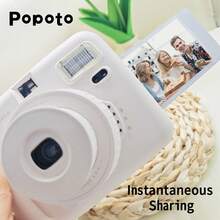 Paquete de regalo de cámara instantánea Popoto - Imprime fotografías de 3 pulgadas de colores en minutos para películas Mini11/12, con cámara con estuche de cristal, correa arcoíris y talla grande accesorios. Cámara fotográfica para regalo de vacaciones/exterior/fiesta/novia (no incluye baterías ni películas) - Juego de estuches de cristal para cámara. - Ver 8