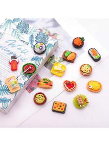 10/20/30/40 件迷你食物饮料瓶玩具假装食物适用于娃娃屋厨房配件迷你游戏树脂食物玩具（随机） - 彩色 - 查看 5