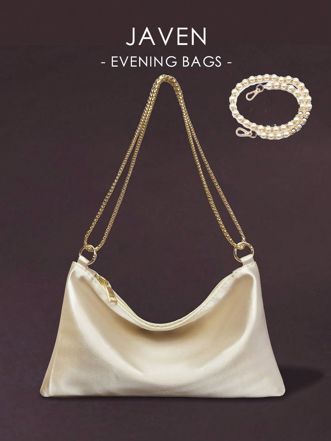 Satin square evening bag