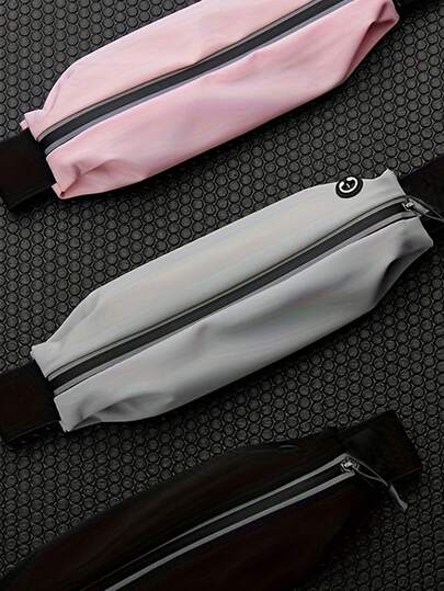 男女通用反光跑步腰包，防水可调节，带贴合手机袋，是户外慢跑、骑行、运动、健身、锻炼、旅行、度假的理想之选，也是女性旅行必备的耐用腰包，适合徒步旅行。