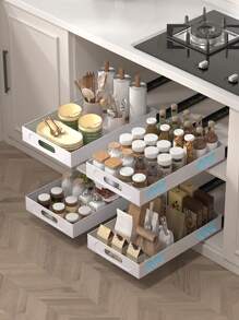 Pull - Out Kitchen Drawer Organizers - High - Capacity Storage, Effortlessly Classify Spices And Utensils, Optimize Cabinet Space