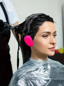 可重复使用柔软发型耳套美容工具沙龙染发防水耐热耳套硅胶耳套耳套实用沙龙美发淋浴防水保护器、美发工具、美发产品和理发沙龙美容旅行必备配件（颜色随机）、返校、旅行度假必备品、女士发饰