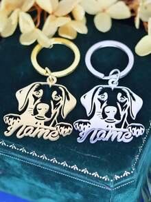 Customized Engraved Labrador Retriever Breed Stainless Steel Keychain - Personalized Pet Name Keyring For Men - Cute Animal Silhouette Key Chain - Durable Accessory Great For Dog Lovers And Mother's Day Gifts - Multicolor - View 4