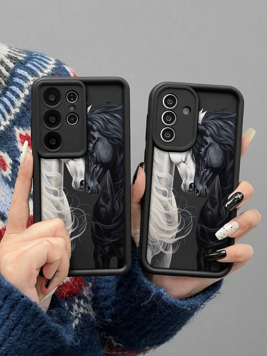 1 pieza Funda de teléfono a prueba de golpes con estampado de caballo de moda, compatible con la serie Galaxy A06/A16/A26/A25/A35/A53/A54/A55/S23/S24/25ULTRA - Multicolor - Ver 1