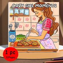 COZY FEMALE MOMENTS Coloring Book, Adult Coloring Book, Unique Cover , Comfortable Space Coloring, Suitable For Adults To Relax Comfortably | The Perfect Gift For Valentine's Day, Christmas, Halloween, New Year's Day, Birthdays And Parties, Suitable For Friends, Family And Colleagues),Coloring Books,Book,Mother's Day,Mom's Gift - Single Piece - View 4