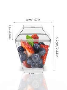 1set/10pcs, Plastic Dessert Cups With Lids, Mini Pudding Jars, Summer Dessert Cups, Suitable For Tasting Appetizers, Fruits, Ice Cream, Mousses, Cakes, Come With Transparent Spoons