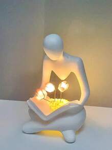 1 Stück Harzstatue Tulpe Nachtlicht Dekoration, moderne minimalistische Wohnzimmer Heim Dekoration abstrakte kreative personalisierte Ornament Geschenk zum Geburtstag