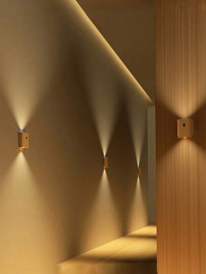 USB Rechargeable Motion Sensor Magnetic Wood Grain Night Light, LED Bedside Reading Smartly Linked Stair Light. It Is Lighting, Corridor Home ation. view 7