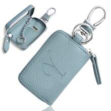 Fashionable Multi-Functional Smart Key Holder, Unisex, Embossed Letter Design, Transparent Window, Zipper Closure, Compatible With Smart Keys, Including Carabiner, Cute Style, Suitable For Commuting And School Use - Blue - View 8