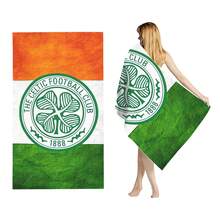 Celtic FC Ultra-Soft Microfiber Beach Towel, Quick Drying Pool Towel, Modern Woven 100% Polyester Rectangular Shape, Multi-Purpose For Bathroom, Sofa, Hotel - Ideal Gift Summer Holiday Bathroom Decor Travel Essentials Travel Accessories Beach Essentials - Multicolor - View 2