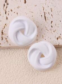 1 Pair Of Geometric Cookie Candy Color Stylish Earrings For Women