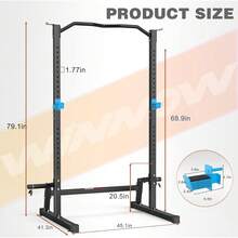 2025 Hottt New Arrivals-WINNOW Squat Rack Height Adjustable Power Cage Home Gym Power Tower Multi-Function Pull  Station Strength Training Squat Stand Barbell Rack-Parent - Bildfarbe - View 5