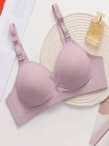 3pcs/Set Women Wire-Free Solid Color Comfortable Gather And Support Bras