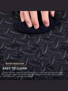 Esterilla de piso entrelazada de EVA con tiras de borde, apta para sala de estar, gimnasio, sala de juegos - lavable, duradera, plegable, esterilla de fitness multifuncional, esterilla de espuma, decoración del hogar, decoraciones de fiesta, esterilla de gateo antideslizante, decoración de piso del hogar, anti-caída/humedad/impermeable/anti-suciedad.