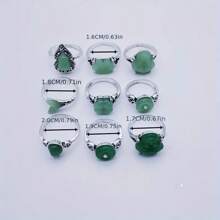 10pcs/Pack Vintage Faux Stone Encrusted Zinc Alloy Ring Set, Elegant Luxurious Assorted Styles Unisex Finger Rings For Party, Wedding, Everyday Wear, Fashion Jewelry Gift, Random Styles Shipped