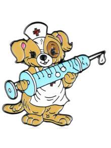 1枚科學化學老鼠針畫釉漆動物卡通胸針,掛繩包袋帽背包徽章配件,獻給化學學生的禮物