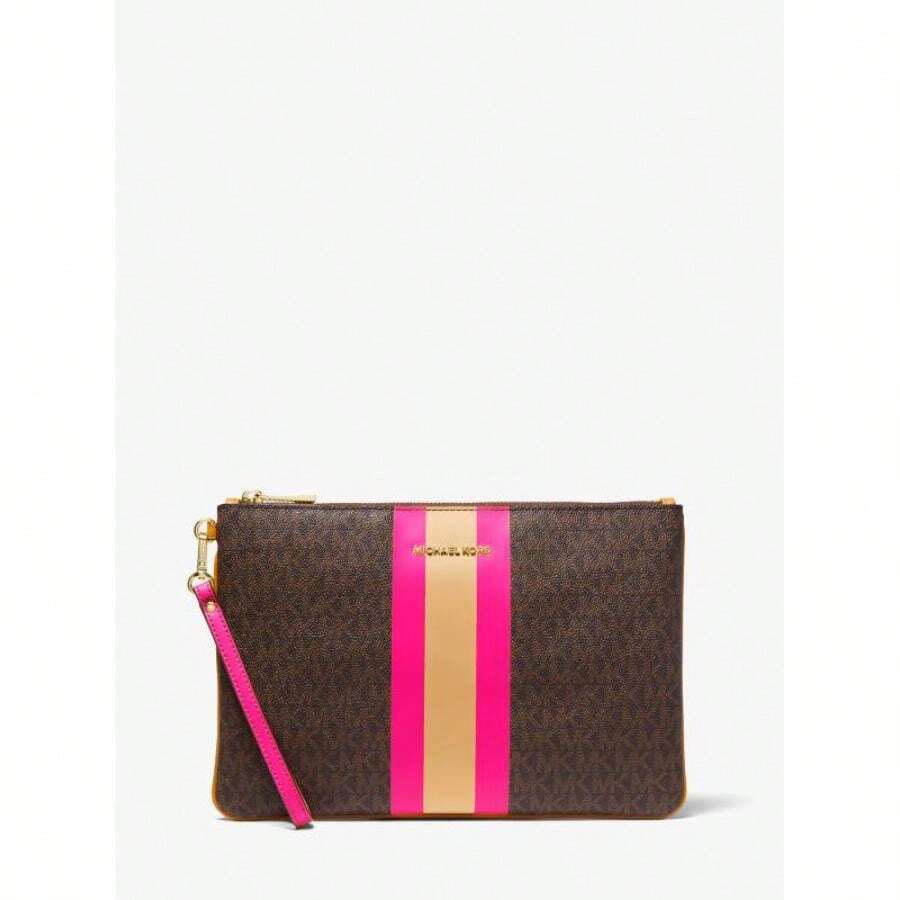 Michael Kors Bolso con cremallera grande con rayas de logo - Rosa rosa - Ver 1
