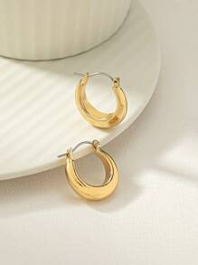 1 par de elegantes, exquisitos, versátiles, populares, minimalistas y elegantes pendientes de aro dorados, apropiados para fiestas y uso diario