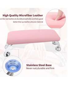Large Armrest Manicure Pad, Ultra-Soft Leather Hand Rest Cushion Suitable For Finger & Toe Nails, Removable Manicure Tool Accessory, Professional Manicure Hand Pillow Stand For Salon Use - White - View 9