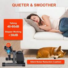 Steppersfor Exercise At Home, Portable Mini Stair Stepper Machinefor Workout, Hydraulic Twist Stepper With Resistance Bands, 300 LbsWeight Capacity - Black - View 6