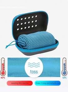 1 pieza Toalla de enfriamiento de secado rápido, toalla suave y transpirable para absorción de frío para deportes, gimnasio, yoga con caja de almacenamiento, apta para golf