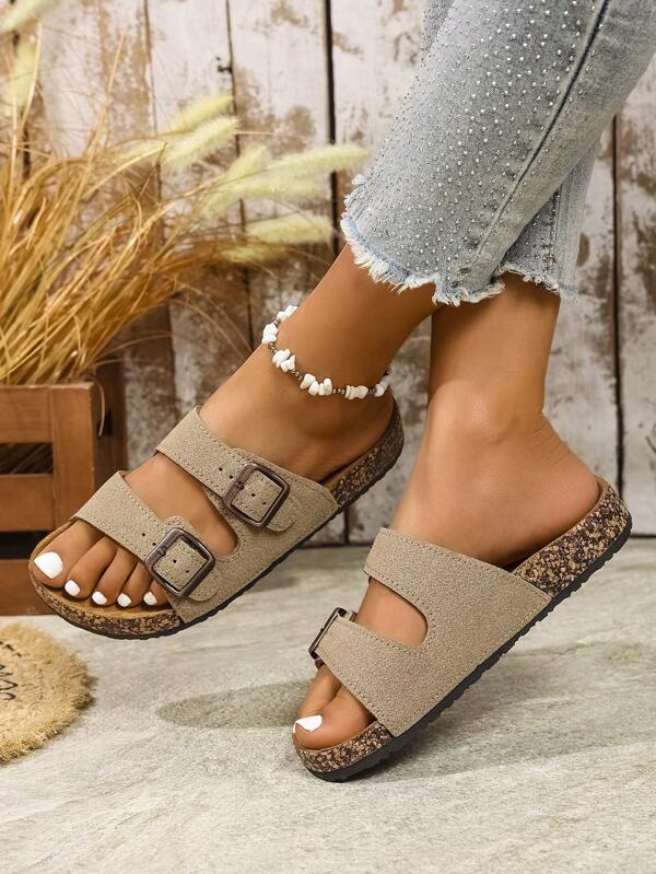 Sandales vintage femme à bout ouvert respirantes, mules confortables antidérapantes et durables, chaussures d'été pour femmes