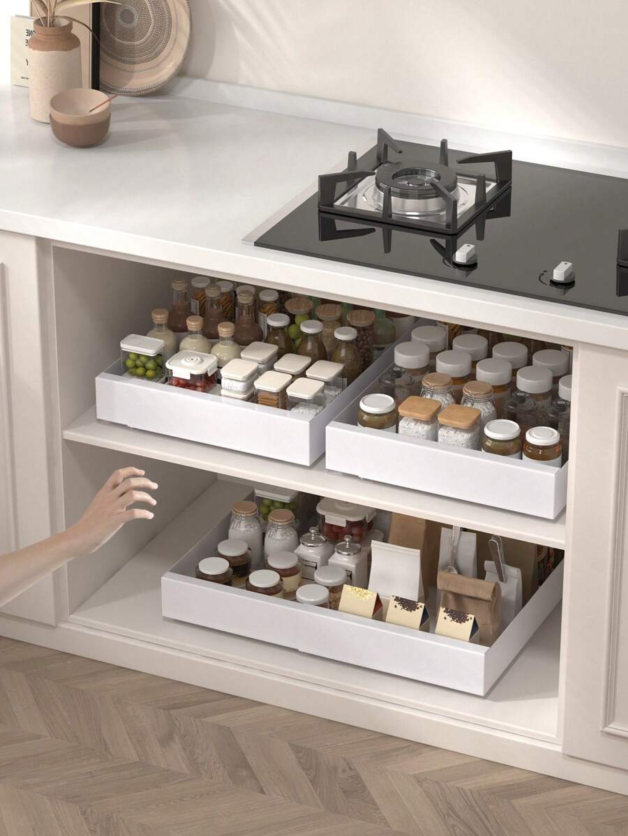 Pull - Out Kitchen Drawer Organizers - High - Capacity Storage, Effortlessly Classify Spices And Utensils, Optimize Cabinet Space