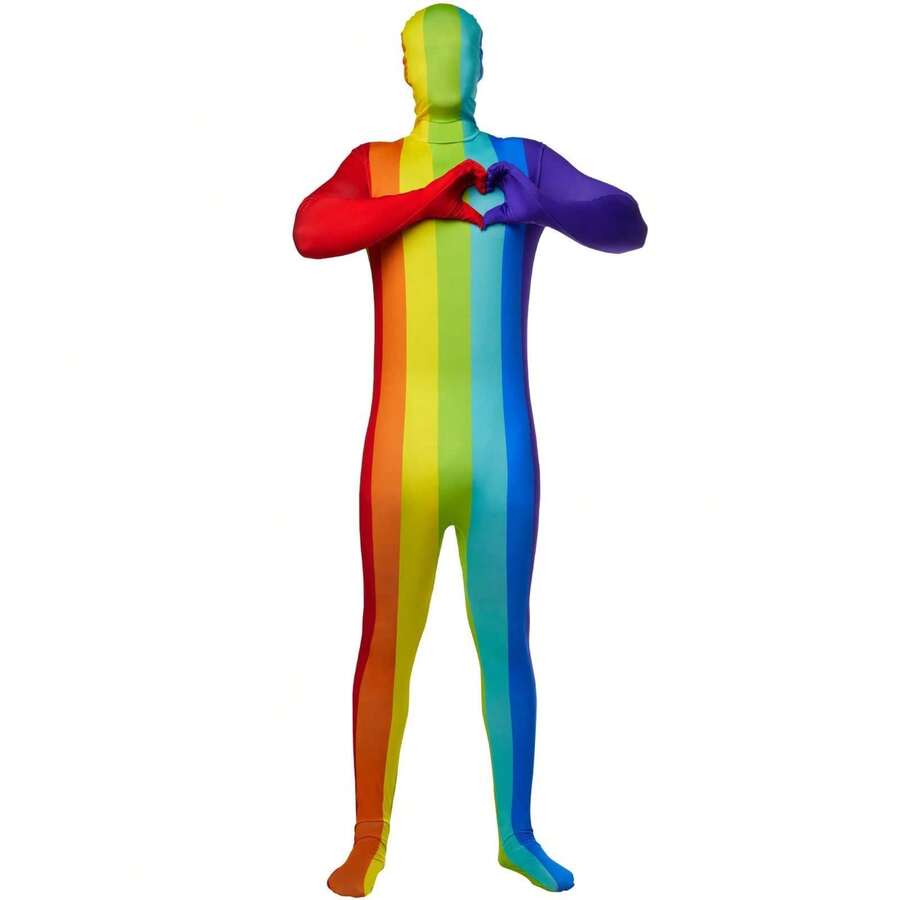 Morph Costumes Rainbow Morphsuit Costume For Adults - Vibrant Pride Fancy Dress Outfit For Festivals, Parties, And Celebrating Diversity - Multicolor - View 1