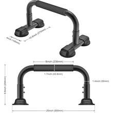 2025 Hottt New Arrivals-Dolibt Push Stand, Parallett Bars Prs Handstand Calisnics Equipment For L-SitDip BarBody BuildingStrength Training EquipmentHome Gym Floor Workout Fitns Exercise-Black-24cm Height - Bildfarbe - View 6