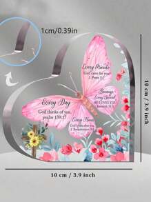 1 pièce Cadeau en acrylique, décoration de verset biblique et motivationnel en forme de cœur pour femme. Cadeau d'anniversaire parfait pour les femmes fidèles, plaque et panneau pour la décoration de la pièce.
