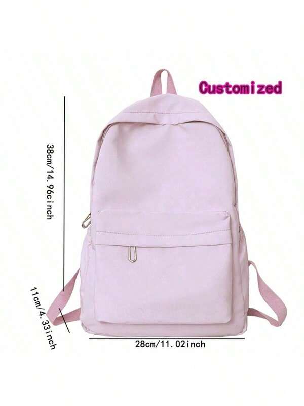 Customized Name Backpack | Nylon Backpack With Personalized Heat Transfer Printing | Lightweight And Durable Boys' And Girls' Back To School Bag