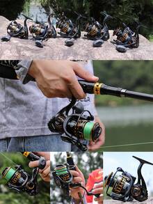 SOUGAYILANG Spinning Reel 12+1BB Smooth Fishing Reel Metal Aluminum Spool And Rocker Arm Suitable For Freshwater And Saltwater - Black - View 11