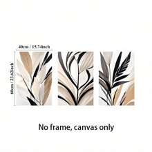 3 Pcs Frameless Posters, 2D Inkjet Printing, Abstract Tropical Plants, Beige Bohemian Style Abstract Wall Art Prints, Neutral Style, Suitable For Living Room, Bedroom, Porch, Restaurant Decoration Painting Posters