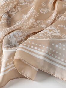 1pc Bohemian Paisley Print Bandana, Fashion Sunscreen Head Scarf/Shawl For Women, Suitable For Daily Wear And Vacation Hair Scarf Fall Winter Headbands For Women Hair Band Hair Accessories For Women - Khaki - View 6