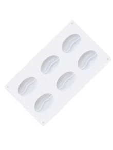 1pc Coffee Bean Shaped Silicone Cake Mold - White - View 3