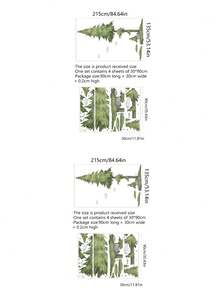 1 套 4 张水彩风格大号 215 厘米高松树和云朵家居墙面装饰贴纸、贴纸、墙贴花、乙烯基贴花用于家居装饰、春季装饰品让您的家焕然一新、节日装饰贴纸礼物生日毕业 - 彩色 - 查看 14