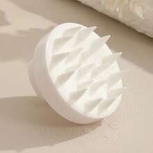 1 pièce Brosse de massage du cuir chevelu en silicone pour shampoing pour femmes aux cheveux longs, brosse de massage en silicone douce pour le shampoing, 1 pièce Masseur manuel multicolore pour le cuir chevelu à utiliser dans le bain, brosse de lavage des cheveux, brosse à cheveux/peigne à cheveux - Blanc - Voir 11