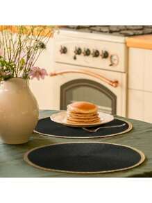 14 Inch Round Woven Placemat, 2/6 Pcs Washable Heatproof Placemats For Dining Table, Non-Slip For Indoor/Outdoor Use, Suitable For Dinner, Events, Family Gatherings, Thanksgiving, Christmas, Easter