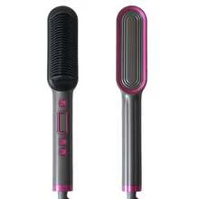 Hair Straightener Brush,Hot Comb,Hair Straighteners , Anti-Scald Comb Design, LCD Screen, Hot Hair Brush For Smooth Frizz Free Hair - Ceramic Flat Iron Brush,Fast Heating, Adjustable Temperature, Wet And Dry Use, Perfect Gifts For Women - View 2