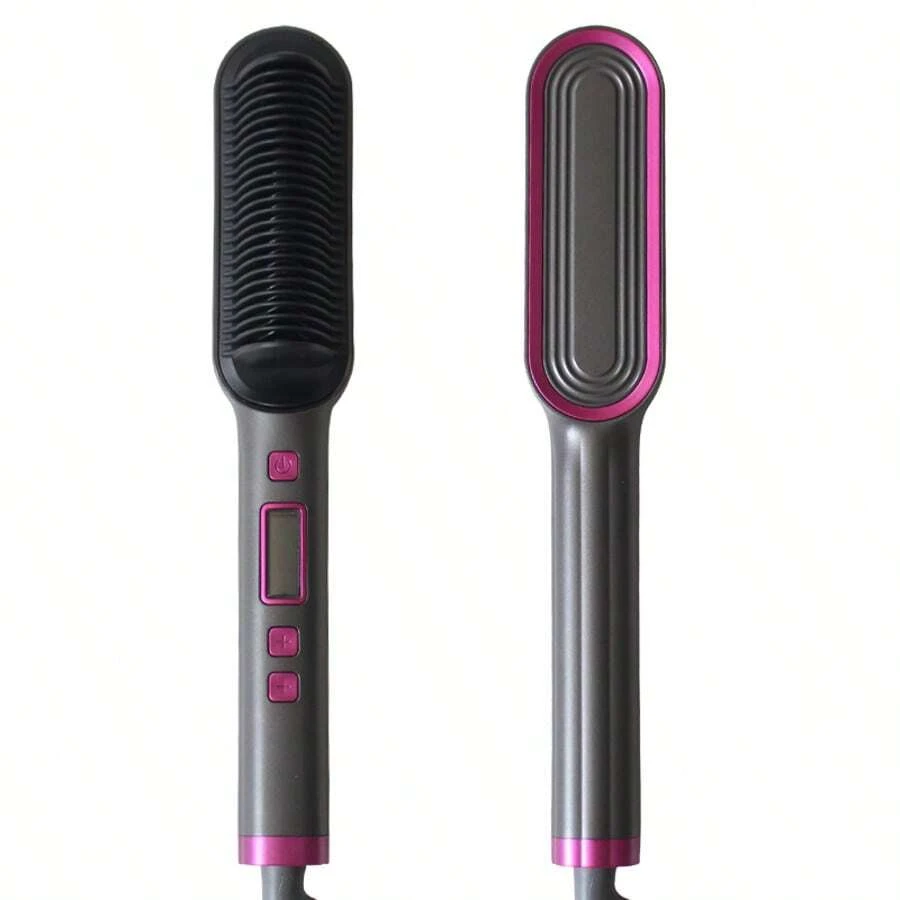 Hair Straightener Brush,Hot Comb,Hair Straighteners , Anti-Scald Comb Design, LCD Screen, Hot Hair Brush For Smooth Frizz Free Hair - Ceramic Flat Iron Brush,Fast Heating, Adjustable Temperature, Wet And Dry Use, Perfect Gifts For Women
