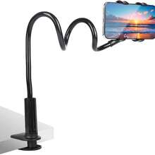 Phone Stand Phone Holder 360° Rotating Universal Adjustable Gooseneck Slouchy Smartphones Bracket, Overhead Cell Phone Mount, Double Clip Mount, Compatible With Cellphone 4-7'', Reserve The Charging Port - Multicolor - View 3