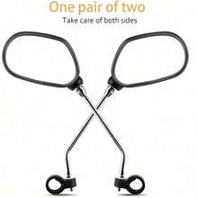 2pcs High Definition Convex Bicycle Rearview Mirrors - Adjustable Bicycle Rearview Mirrors With Reflective Strip, Suitable For Mountain Bikes And Road Bikes, Wide Angle View, ABS Material, Black Oval Design, Essential Safety Riding Accessory, Vehicle Safety Equipment, Enhancing Outdoor Cycling Safety - Multicolor - View 6