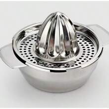 Exprimidor manual de acero inoxidable, exprimidor de frutas, limón y naranja, pequeño y portátil, extractor de jugo por presión manual - Plateado - Ver 2