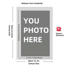 Personalized Customed Diamond Painting Kits For Adults DIY 5D Art Round/Square Full Drill Dots By Design Your Own With Photo Picture Text Multiple Sizes (8x10 Inch) Custom Painting, Adults, From Create Pictures, Customized Home Decor