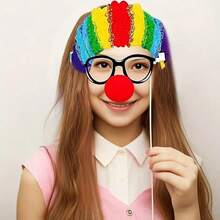 36Pcs Circus Photo Booth Props Set, With Stickers, Fun Carnival Theme Party Decorations For Wedding, Birthday, Party, Photobooth Props With Mustache, Hat, Glasses, Lips, Bow Tie