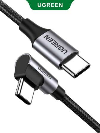  UGREEN USB Typ C till USB C PD 60W-kabel kompatibel med iPhone 16, 16 Pro Max, 15, 15 Plus, 15 Pro, 15 Pro Max, kompatibel med , kompatibel med OnePlus 90 graders högervinkel Nan snabbladdning