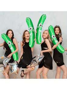 1 件 34.65 英寸巨型充气泡菜趣味泡菜泳池浮床充气黄瓜泡菜装饰礼物适合夏季游泳海滩生日单身派对泳池派对用品泳池装饰