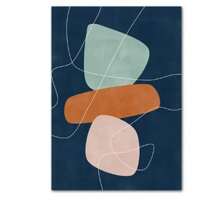 1 Pc Optinal Frame Posters Wall Arts Vintage MidCentury Boho Canvas Wall Art Abstract Colorful Geometry Prints For Living Room Decor ,Wall Art With Frame