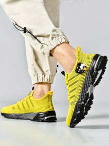 Plus Size Men's Casual Breathable Sports Running Shoes, Outdoor Fashion Solid Color Lightweight Training Sneakers